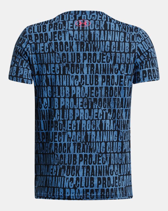 Jongensshirt Project Rock BB Printed met korte mouwen, Blue, pdpMainDesktop image number 1